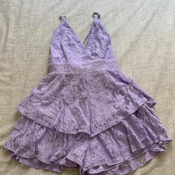 Purple Ruffled Romper - Picture 1 of 5
